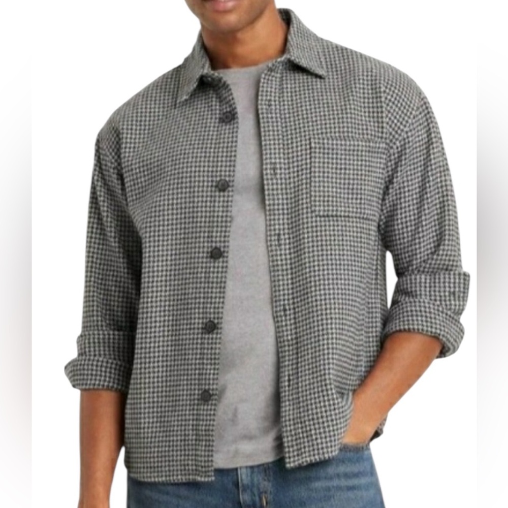 Goodfellow & Co Gray & Black Houndstooth Flannel Shacket M
